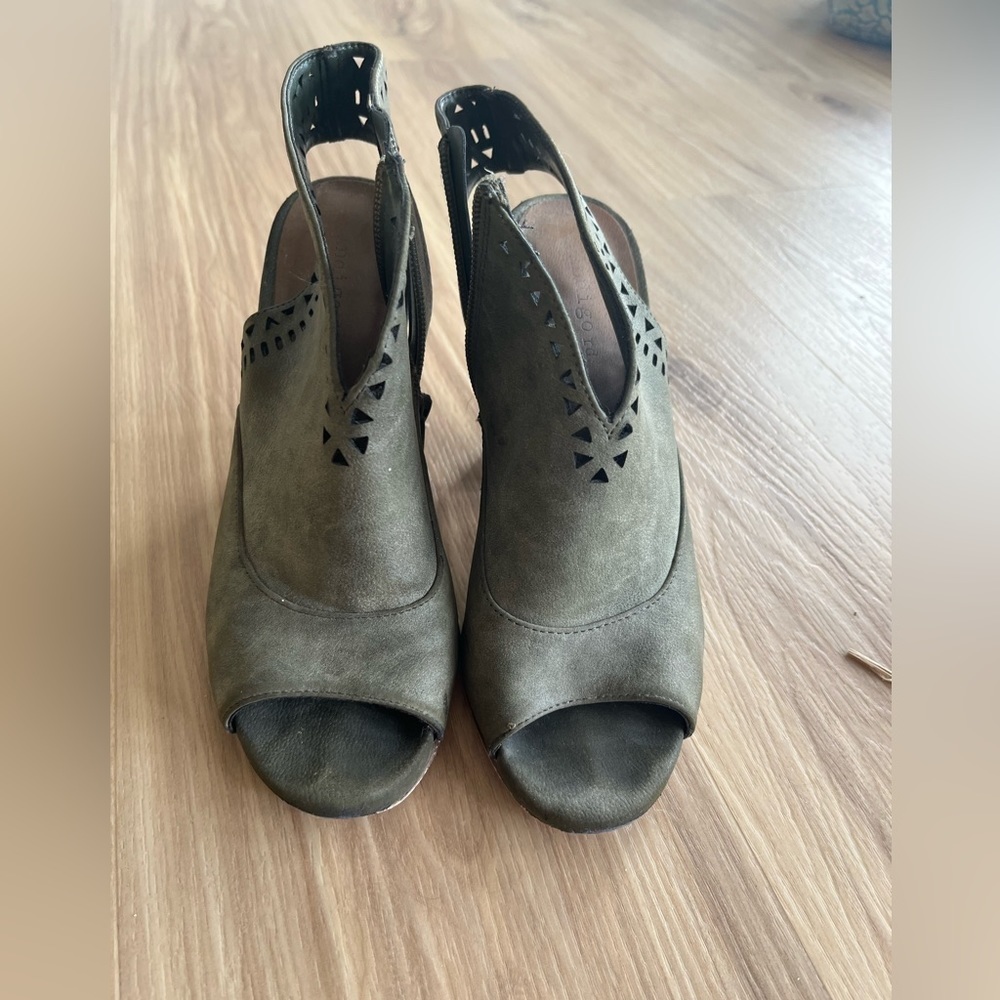 Green Peeptoe Booties